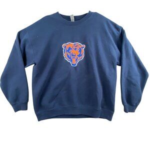 Chicago Bears Mens Sweatshirt Large Navy Blue Gildan Crewneck